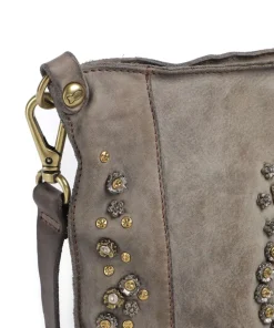 Umhängetasche fein genarbtes Rindsleder stein