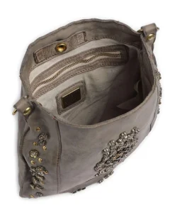 Umhängetasche fein genarbtes Rindsleder stein