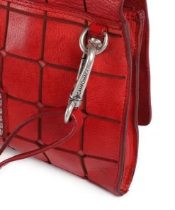 Umhängetasche genarbtes Rindsleder rot