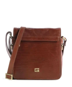 Umhängetasche genarbtes Rindsleder braun