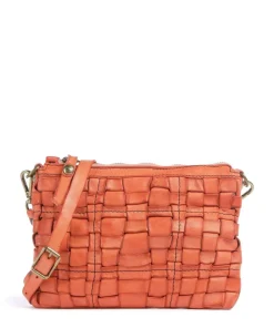 Umhängetasche genarbtes Rindsleder orange