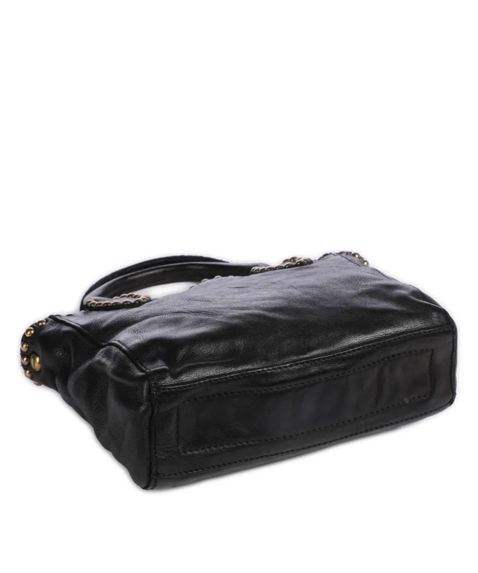 Umhängetasche genarbtes Rindsleder schwarz