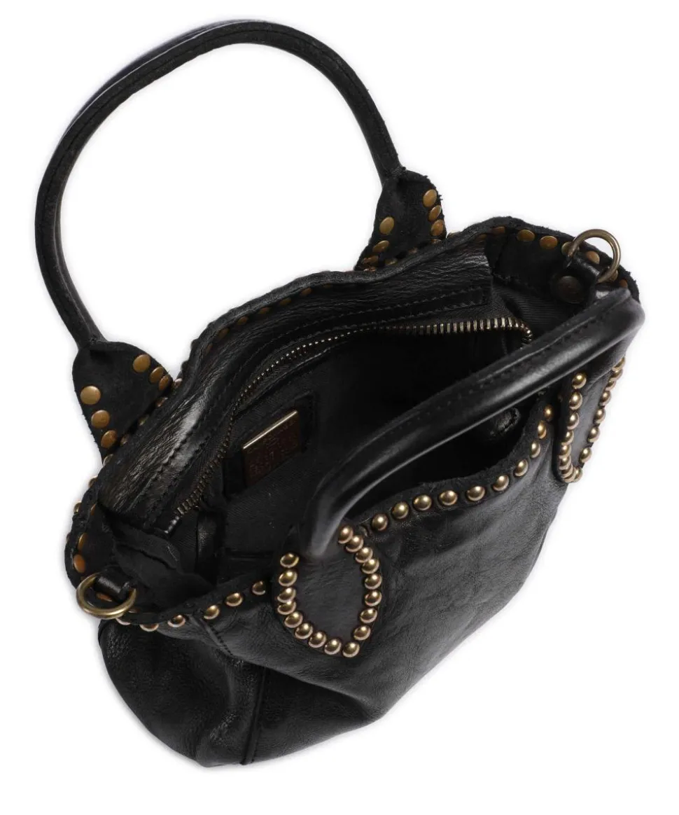 Umhängetasche genarbtes Rindsleder schwarz