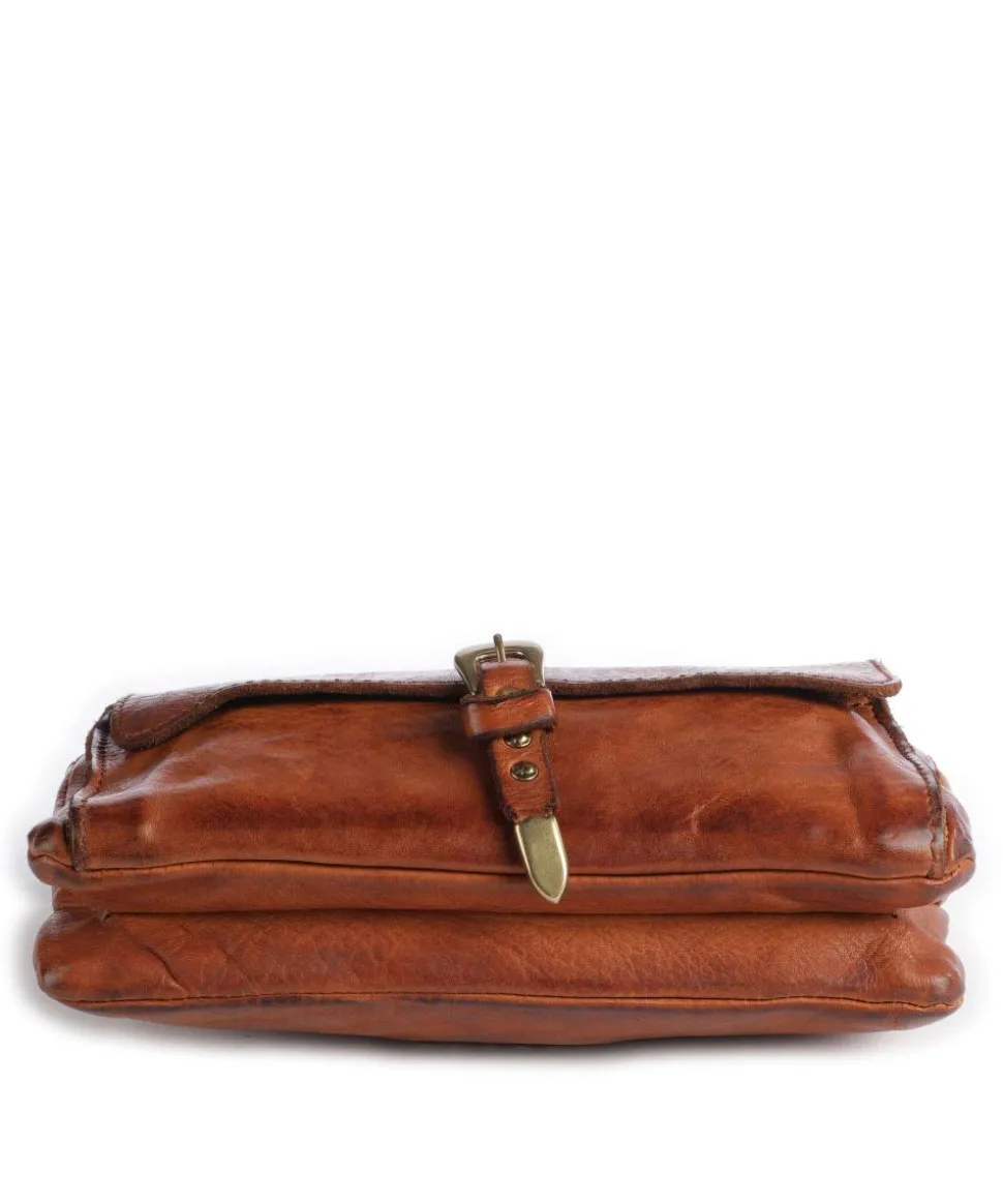 Umhängetasche genarbtes Rindsleder braun