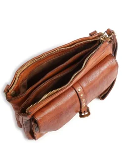 Umhängetasche genarbtes Rindsleder braun