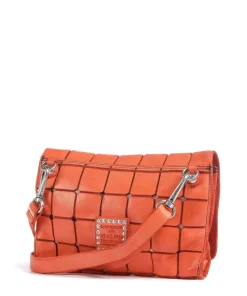 Umhängetasche genarbtes Rindsleder orange