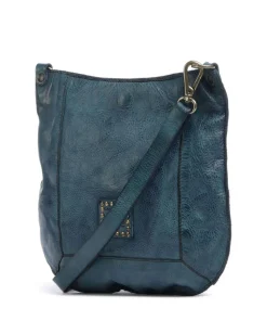 Umhängetasche genarbtes Rindsleder petrol