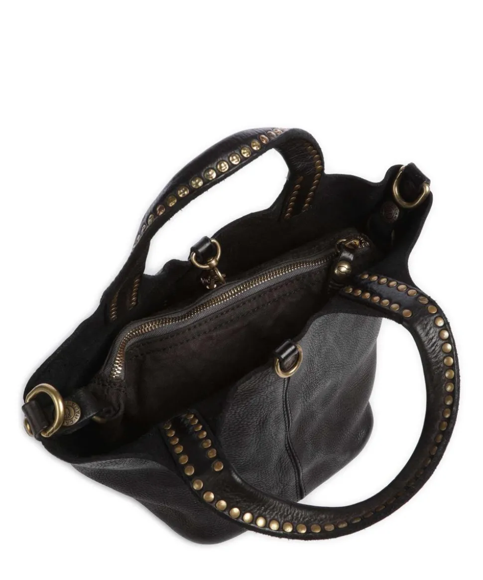 Umhängetasche genarbtes Rindsleder schwarz