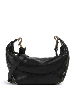 Umhängetasche genarbtes Rindsleder schwarz