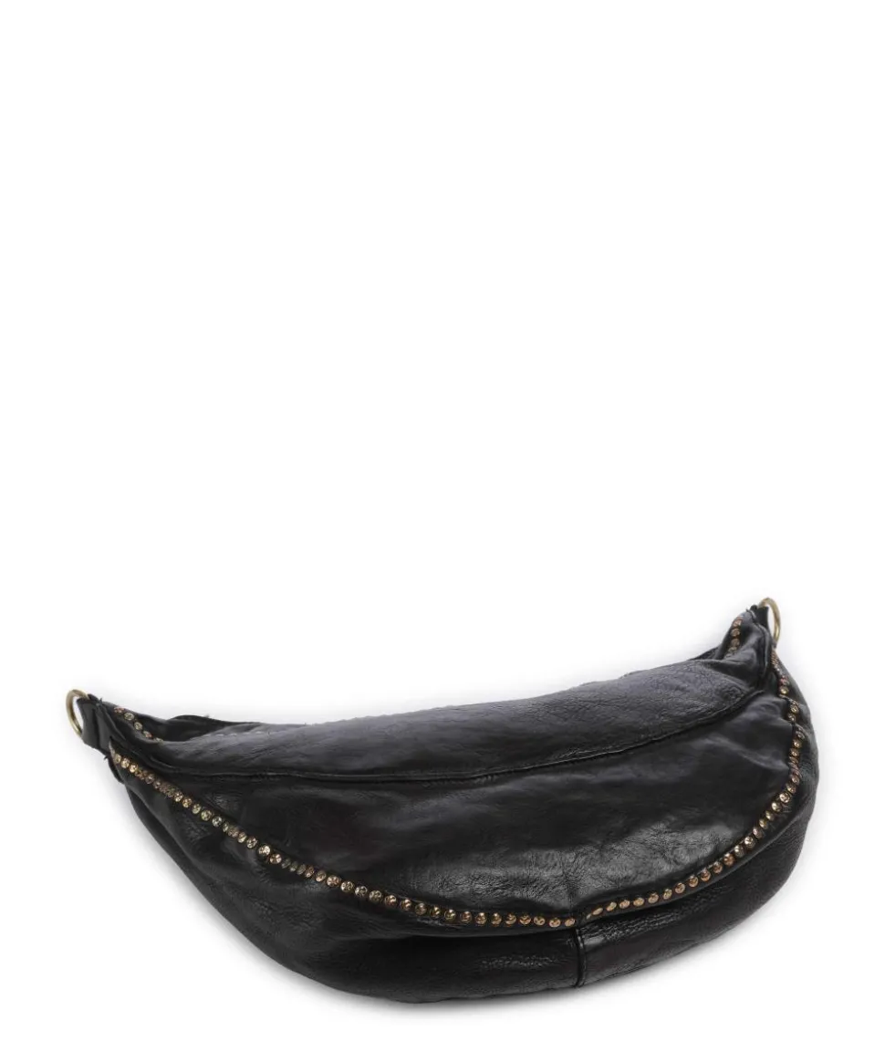 Umhängetasche genarbtes Rindsleder schwarz