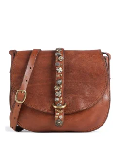 Umhängetasche genarbtes Rindsleder cognac