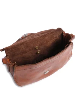 Umhängetasche genarbtes Rindsleder cognac