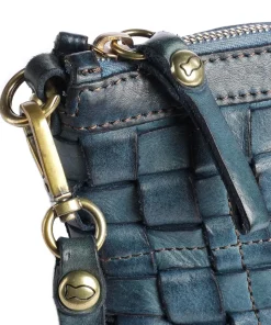 Umhängetasche genarbtes Rindsleder dunkelblau