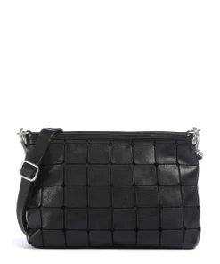 Umhängetasche genarbtes Rindsleder schwarz