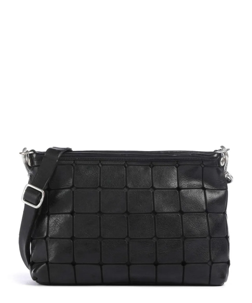 Umhängetasche genarbtes Rindsleder schwarz