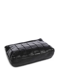 Umhängetasche genarbtes Rindsleder schwarz