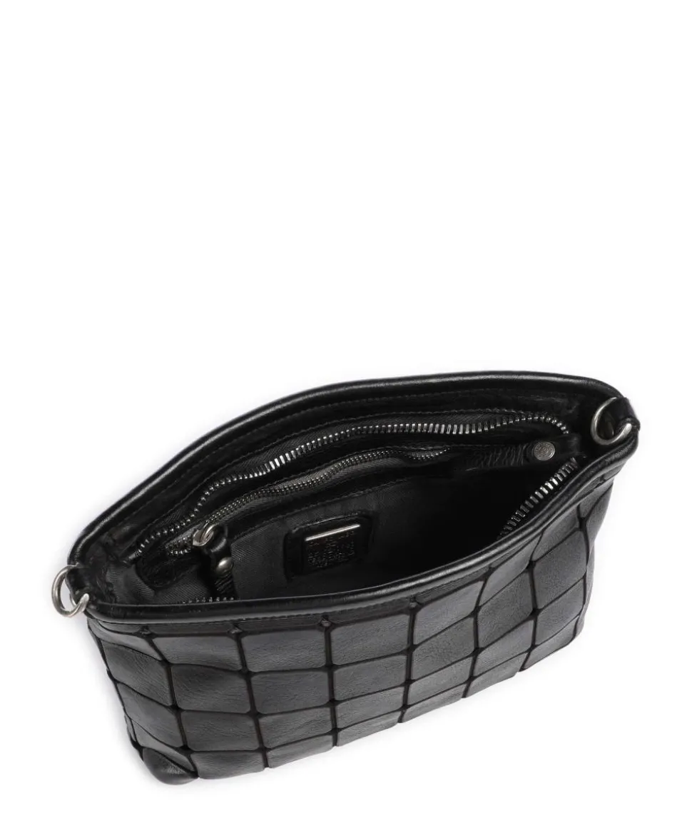 Umhängetasche genarbtes Rindsleder schwarz