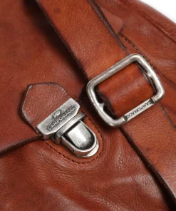 Umhängetasche genarbtes Rindsleder cognac