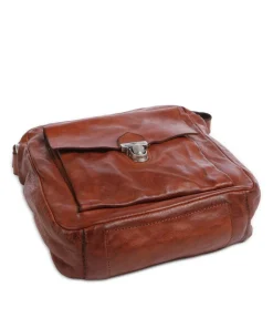 Umhängetasche genarbtes Rindsleder cognac