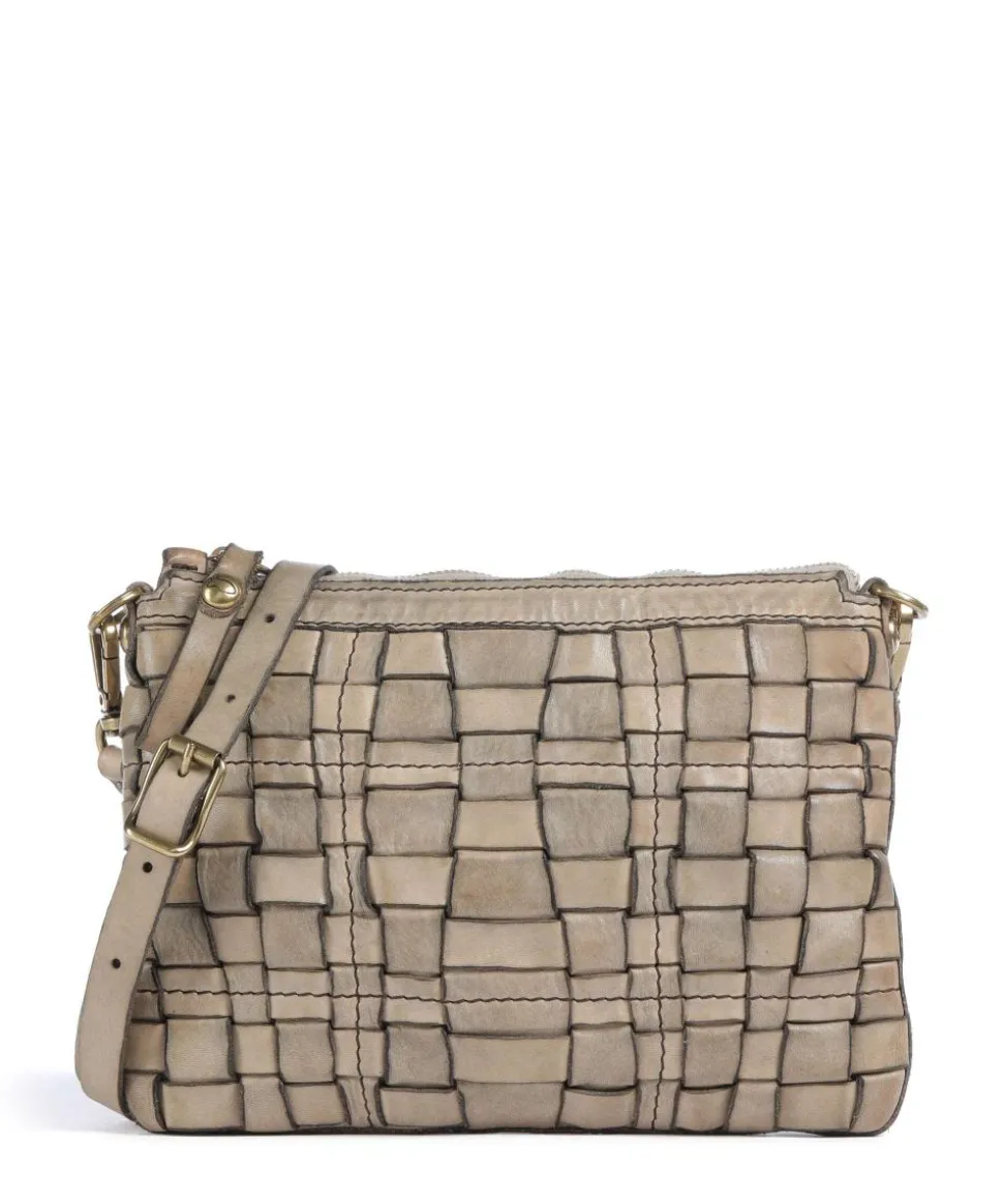 Umhängetasche genarbtes Rindsleder grau