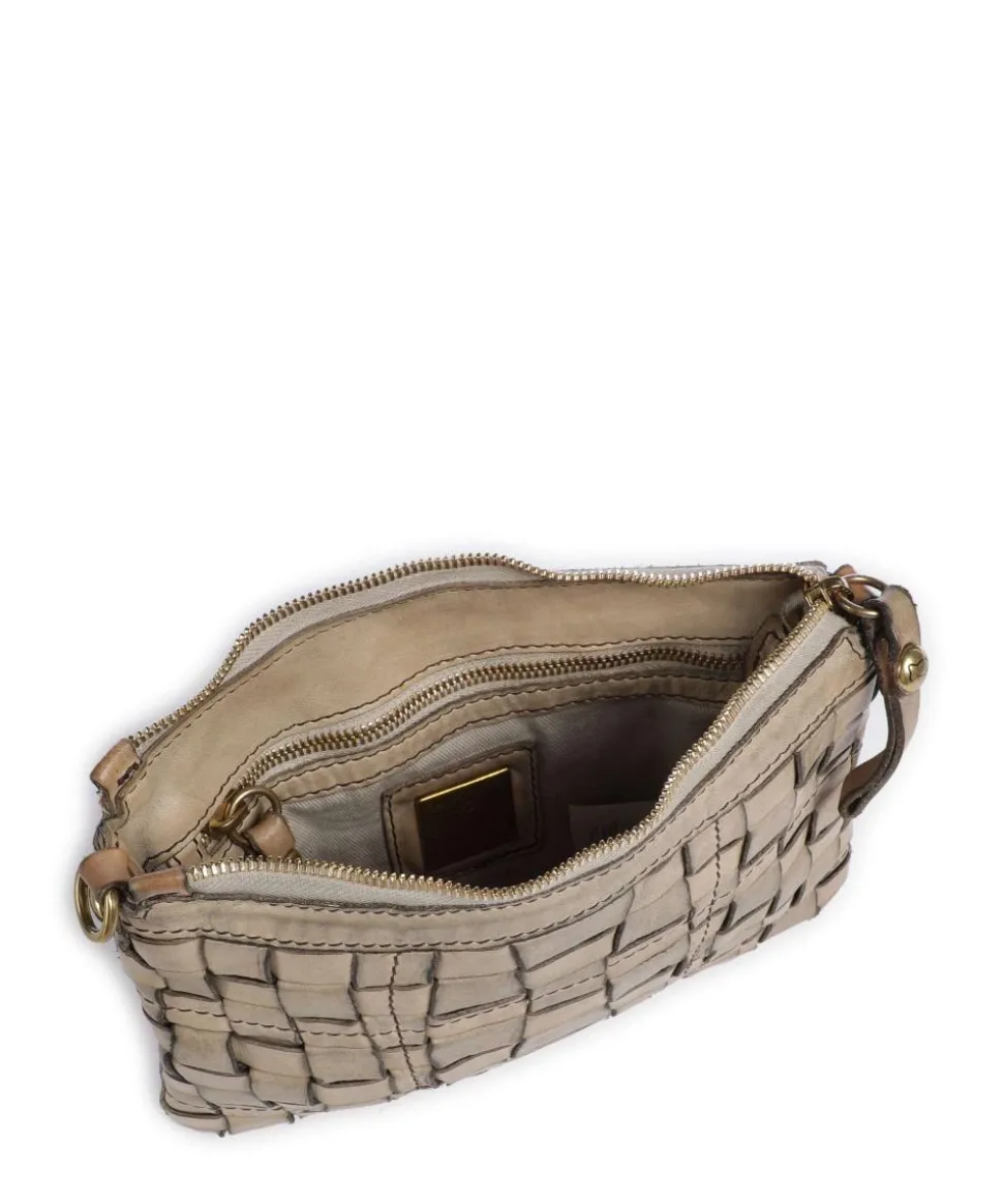 Umhängetasche genarbtes Rindsleder grau