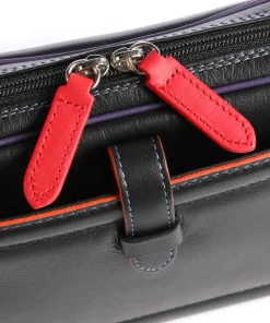 Umhängetasche glattes Leder schwarz