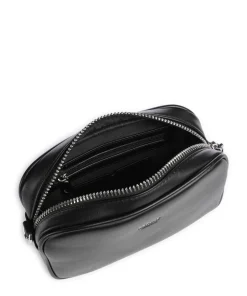 Umhängetasche Lederimitat schwarz