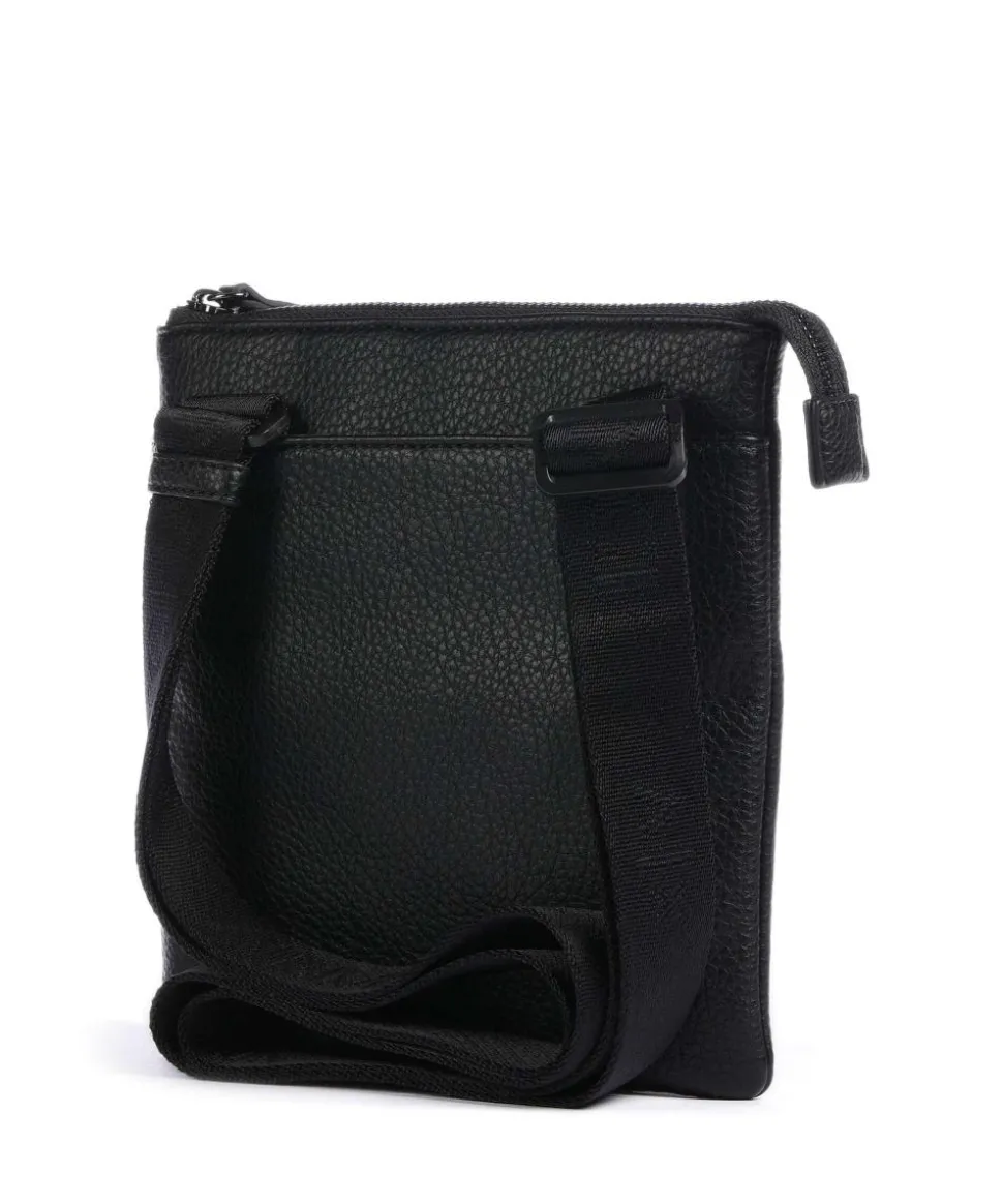 Umhängetasche Lederimitat schwarz
