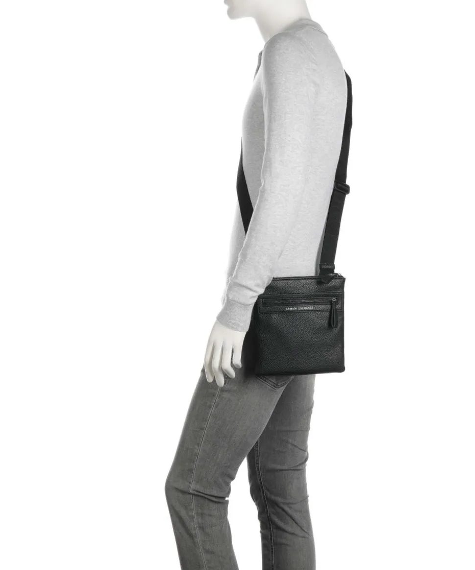 Umhängetasche Lederimitat schwarz