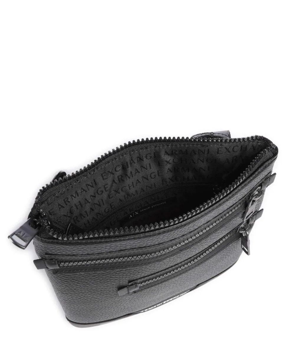 Umhängetasche Lederimitat schwarz