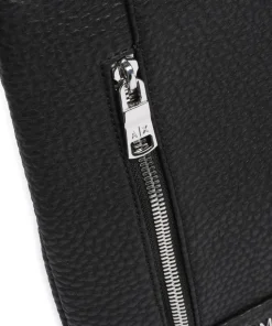 Umhängetasche Lederimitat schwarz