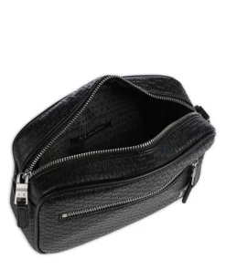 Umhängetasche Lederimitat schwarz