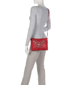 Umhängetasche Rindsleder rot