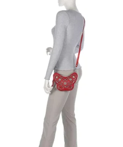 Umhängetasche Rindsleder rot