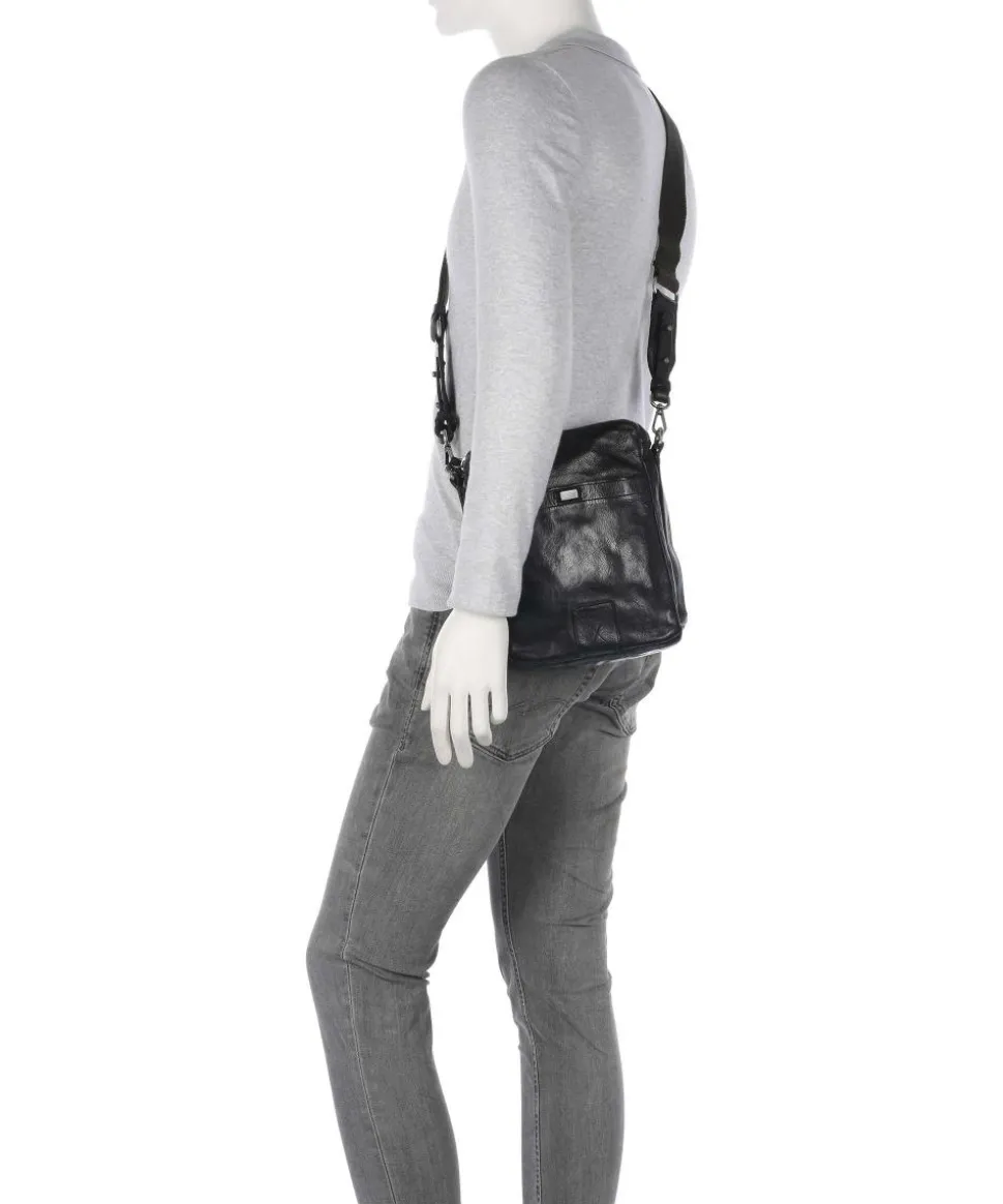 Umhängetasche Rindsleder schwarz