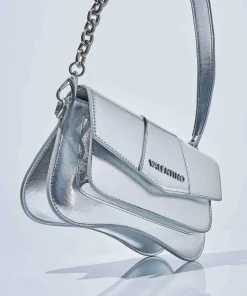 Unika Schultertasche Lederimitat silber