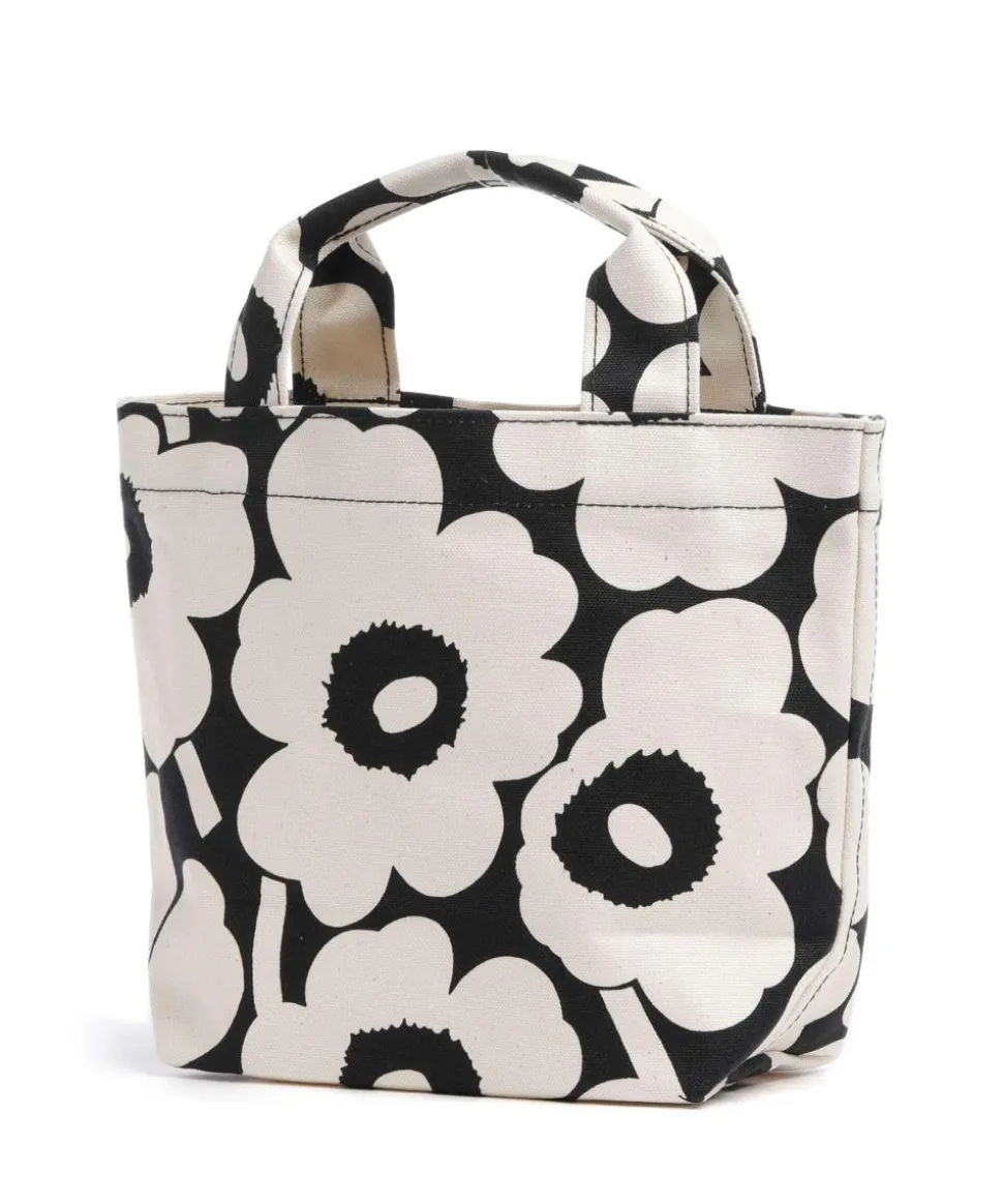 Unikko Mono Mini Handtasche Canvas natur/schwarz