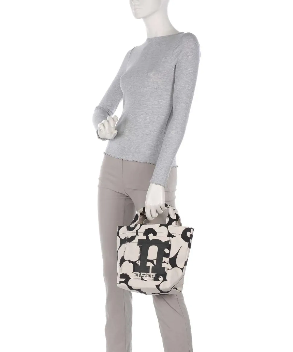 Unikko Mono Mini Handtasche Canvas natur/schwarz