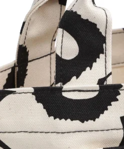 Unikko Mono Mini Handtasche Canvas natur/schwarz