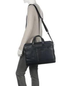 Urban Aktentasche 15″ genarbtes Rindsleder navy