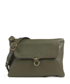 Urban Beyonce Schultertasche genarbtes Kalbsleder olivgrün