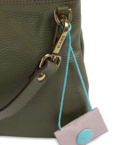 Urban Beyonce Schultertasche genarbtes Kalbsleder olivgrün