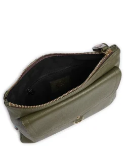 Urban Beyonce Schultertasche genarbtes Kalbsleder olivgrün