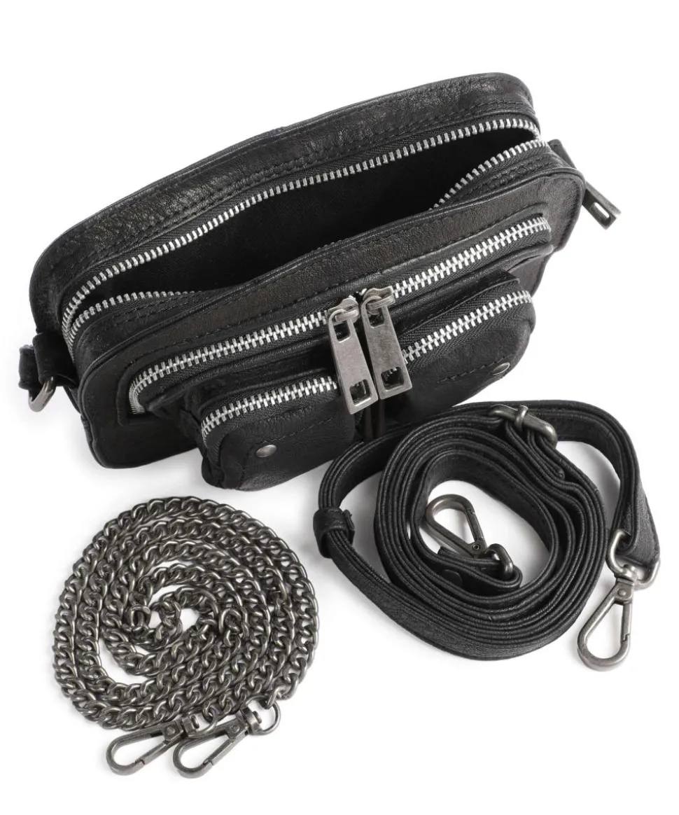 Urban Helena Umhängetasche fein genarbtes Leder schwarz