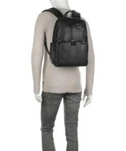 Urban Laptop-Rucksack 13″ fein genarbtes Rindsleder schwarz