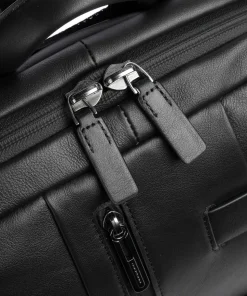 Urban Laptop-Rucksack 13″ fein genarbtes Rindsleder schwarz