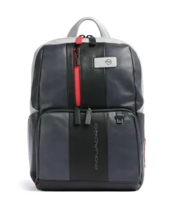 Urban Laptop-Rucksack 13″ fein genarbtes Rindsleder schwarz/grau