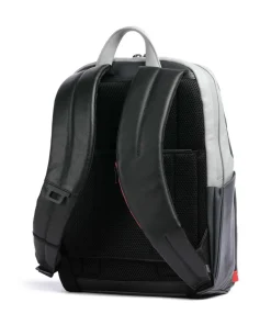Urban Laptop-Rucksack 13″ fein genarbtes Rindsleder schwarz/grau
