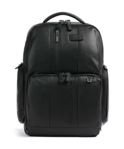 Urban Laptop-Rucksack 15″ fein genarbtes Rindsleder schwarz