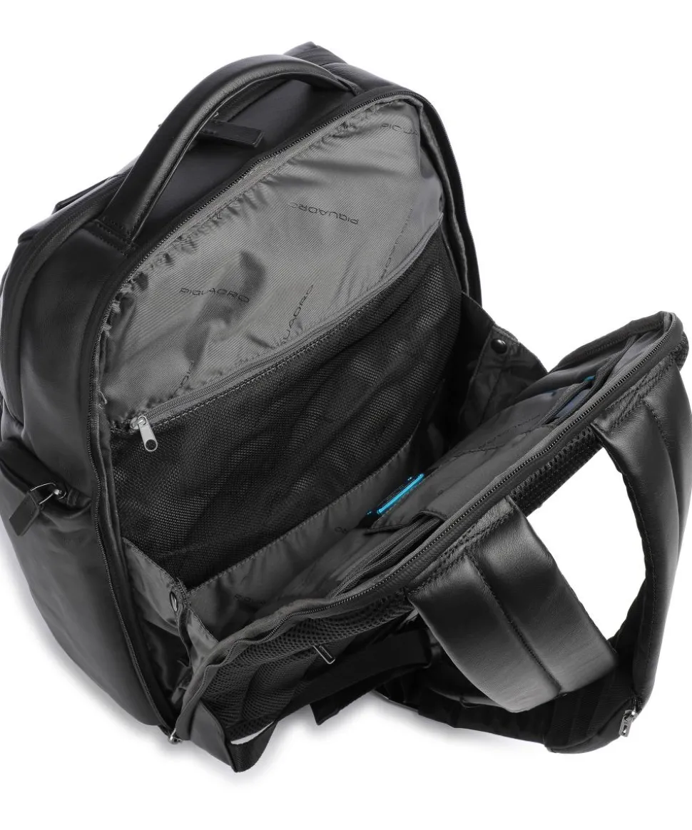 Urban Laptop-Rucksack 15″ fein genarbtes Rindsleder schwarz